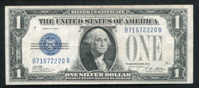 Fr. 1601 1928-A $1 One Dollar "Funnyback" Silver Certificate Extremely Fine 