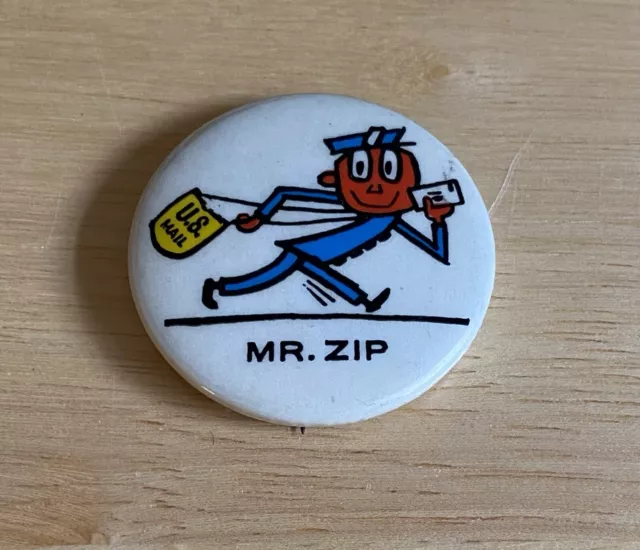 Pinback Pin-U.S. Mail Man Mr. Zip (Postal Service Zip Code)