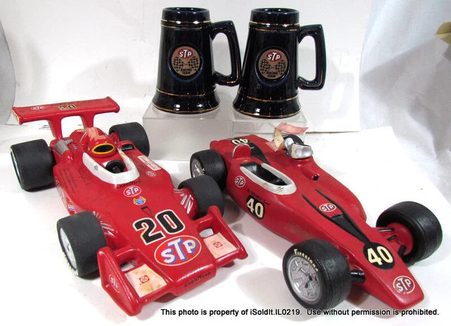 4-Pc Stp Vintage Stp Empty Race Car #40 Patrick #20 Decanters & Ceramic Mugs 4-Pc Stp Vintage Stp Empty Race Car #40 Patrick #20 Decanters & Ceramic Mugs