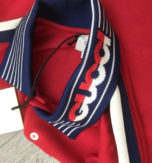 Polo Rossa GUCCI bambini ragazzi ragazzi a maniche lunghe età 12 anni nuova con etichette prezzo disponibile £201 3