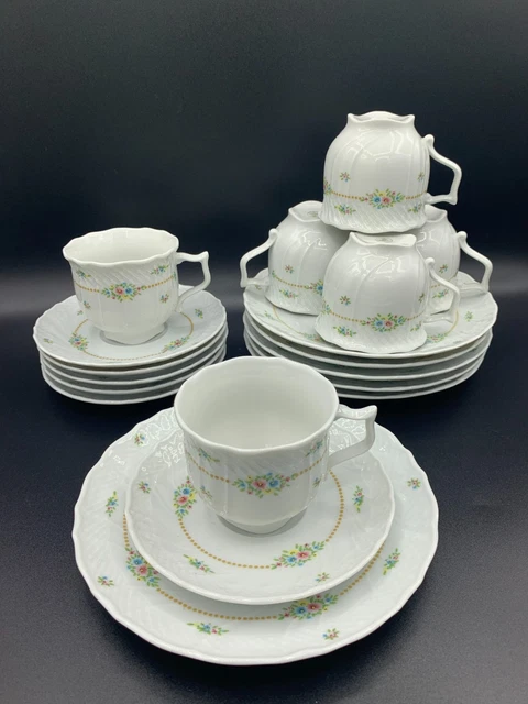 W. GERMANY MADE Schirnding Bavaria Porcelain Tea Cup Saucer & Side