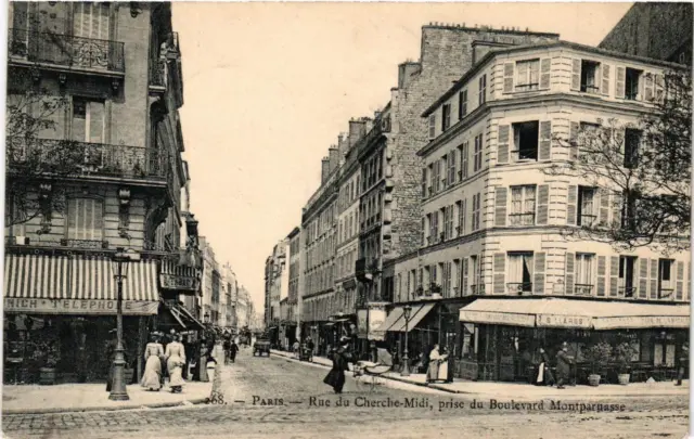 CPA PARIS (15e) Rue du Cherche-Midi. prise du Boulevard Montparnasse (536887)