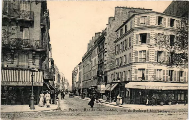 CPA PARIS (15th) Rue du Cherche-Midi. Boulevard Montparnasse socket (536887)