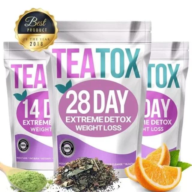 Teatox Colon Cleanse Fat Burn 7/14/28 Day Detox Set Tea Weight Loss Slimming  UK