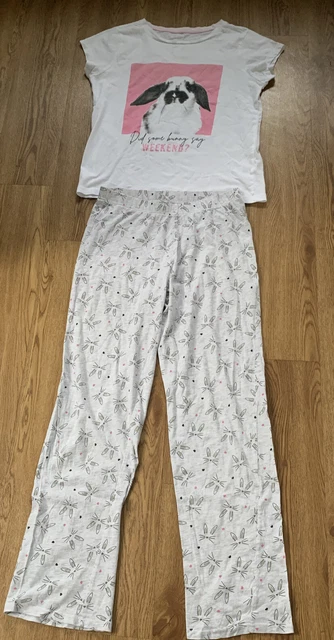 WOMENS TEENAGER SUMMER PYJAMA Set Size Uk 4 6 Bunny Image By