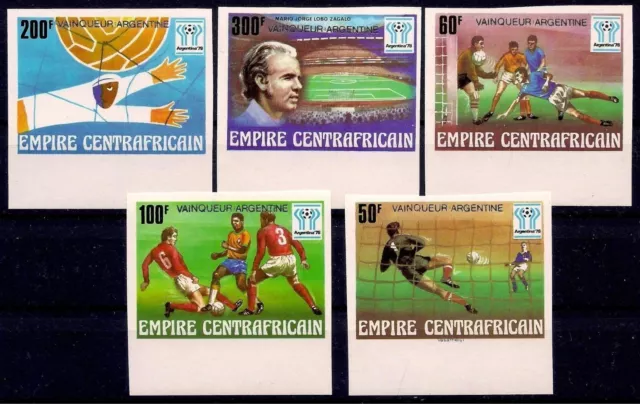 Central Africa 1977 Football Winners Soccer Sport WC Original silver ovpr MNH