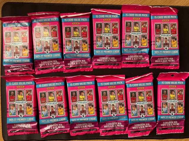 2021-22 Panini Prizm Premier League violoncello calcio confezione valore 12 confezioni da 15 carte