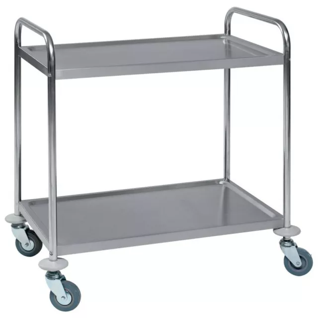 Carrello da tavolo I/D con 2 piani di carico 790x500, acciaio inox (carrello da trasporto)
