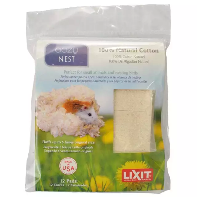 Lixit Cozy Nest 100% Natural Cotton Bedding - 12 Pads