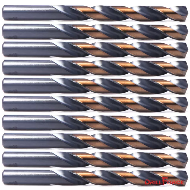 10PCS 3/8" Drill Bit Set HSS M2 Black/Gold Drilling Steel Twist Drill Bits Tools