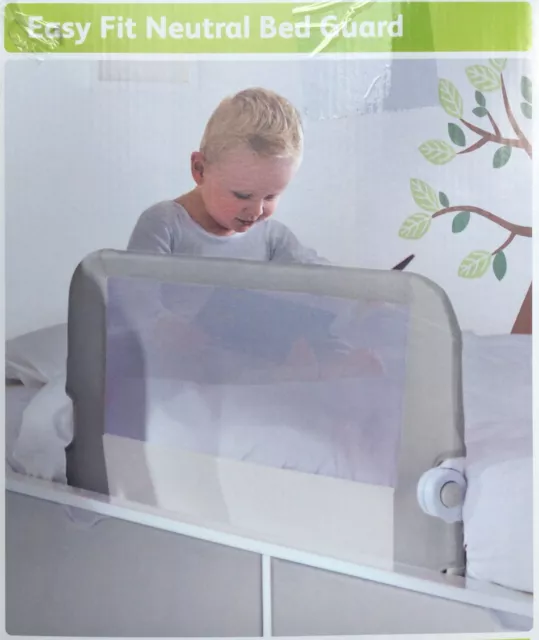 BRAND NEW & SEALED Lindam Easy Fit Baby Toddler Bed Guard Neutral 3