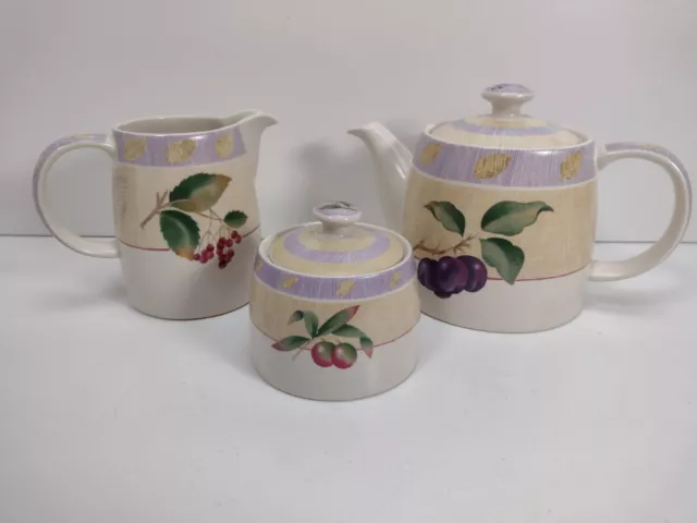 M&S Marks And Spencer Wild Fruits Teapot Jug & Sugar Bowl Set