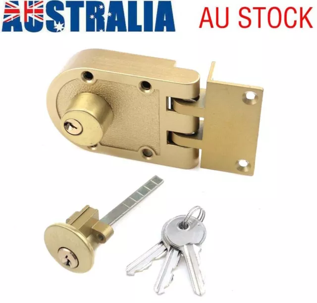 AU Chrome Plate Single Cylinder Front Door Deadlock with 3 Keys Anti Jimmy Lock