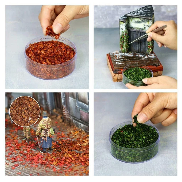 Set mit 2 DIY Miniaturblatt Statischen Modelleisenbahn Garten Diorama Layout