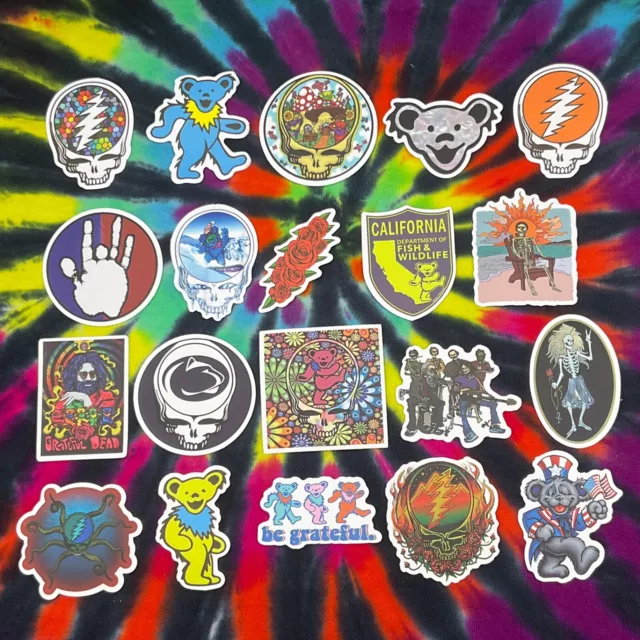 Grateful Dead 20 Sticker Pack Lot Dancing Bear Jerry Hippie Band Decal Car #29