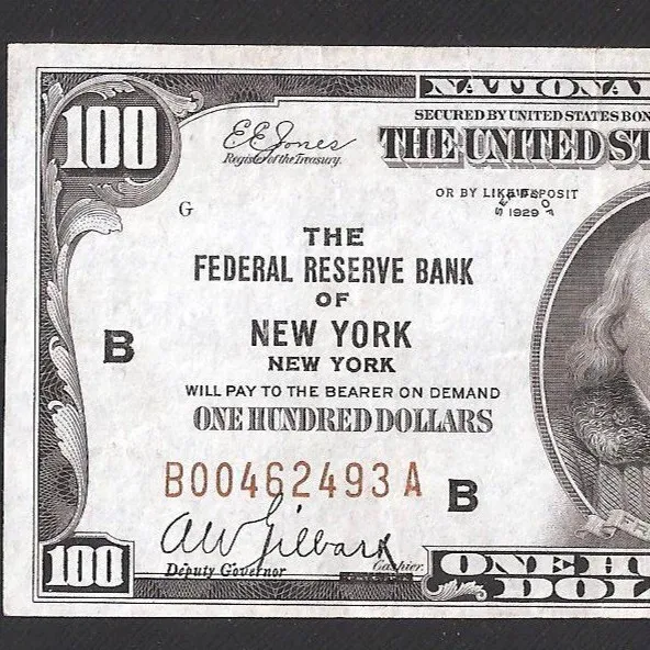 Beautiful Rare *New York* 1929 $100 National, No Pinholes