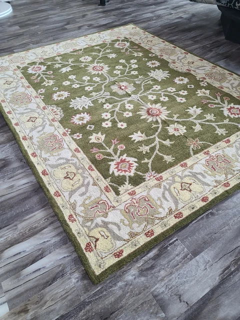 8x10 Arts & Crafts William Morris Style Hand Tufted Wool Area Rug *FREE SHIPPING