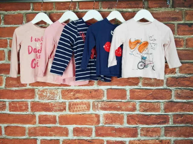 Pacchetto Maglietta Neonato Età 12-18 Mesi Mothercare Next Maniche Lunghe Set 86Cm