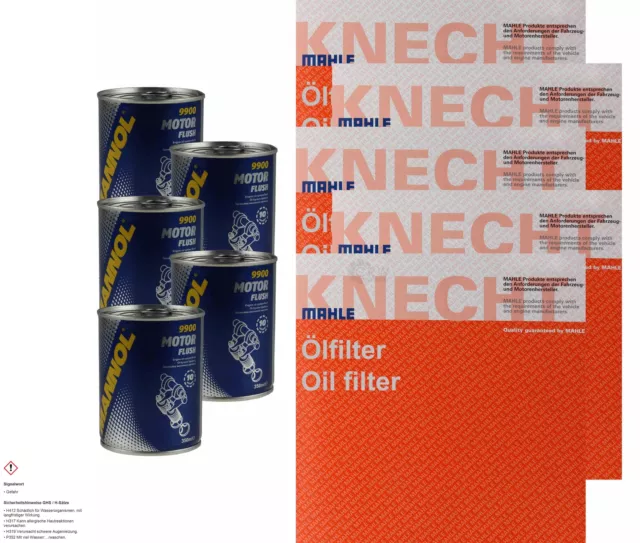 5x Original Mahle / Knecht Filtre à Huile Oc 540 + 5x Sct Moteur Flush Rinçage