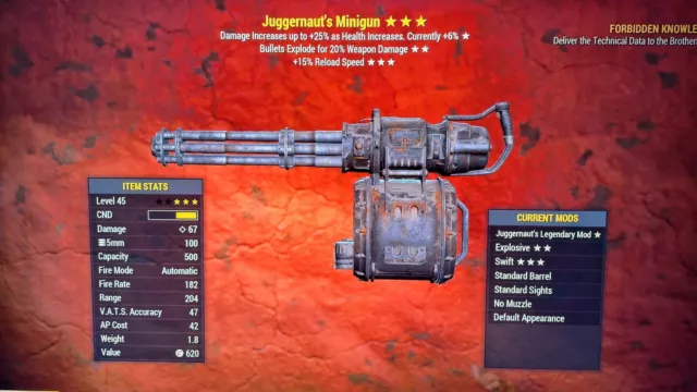 3* Juggernauts Explosive Minigun (Faster Reload) [XB1/F76]