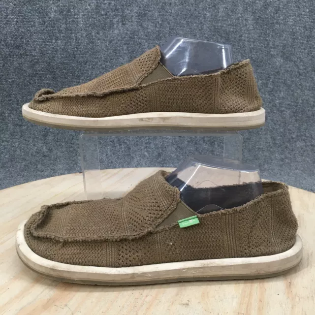Sanuk Shoes Mens 11.5 Casual Comfort Moc Toe Low Sneakers Brown