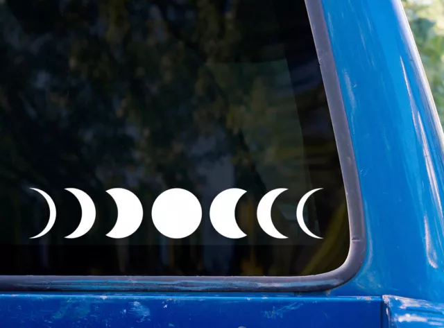 Moon Phases vinyl sticker decal car window laptop full crescent minimal