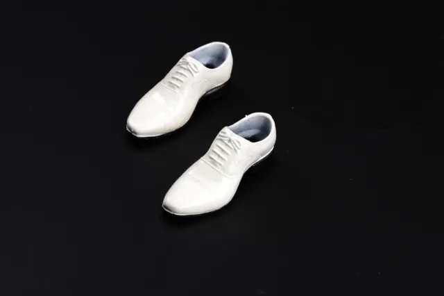1/6 Scale White Leather Shoes Boots Model for 12" Male Soldier Action Figure Toy