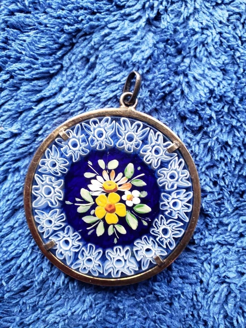 Médaillon Pendentif Moderniste Ancien Signé DLH - Bijou Vintage, Occasion