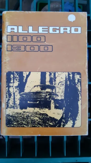 Austin Allegro 1100 1300 Owners Manual Drivers Handbook