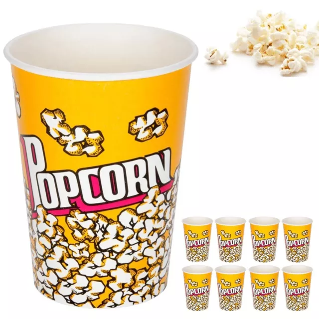 8 Plastik Popcorn Behälter Wiederverwendbar Eimer Party Film Nacht Retro Stil