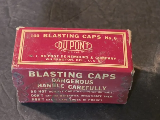 DU PONT 100 Blasting Caps No 6 EMPTY cardboard box Display Vintage  Advertising $44.95 - PicClick