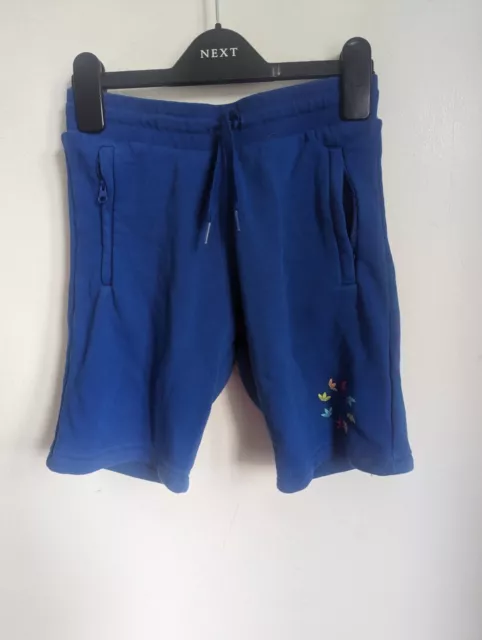 Adidas Blue Jersey Drawstring Shorts Aged 9-10 Years (G24)