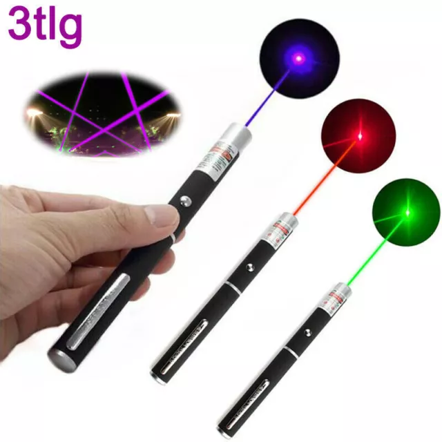 3X Laserpointer Rot Grün Lila Präsentation 1MW Katze Hund Spielzeug Home 2