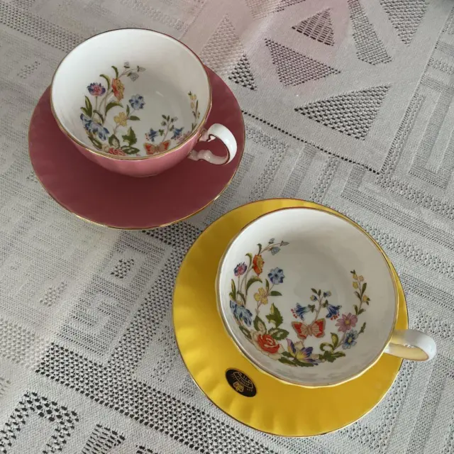 Aynsley Cottage Garden Cup & Saucer Pink & Yellow
