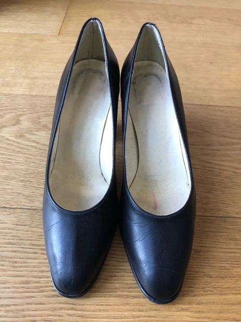 Chaussures femme à talons hauts de couleur noire, en cuir, taille 38