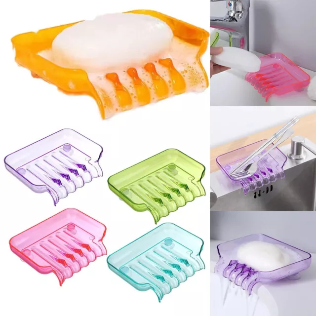 Anti slip Soap Holder for Shower and Kitchen Waterfall Design Multiple Colors