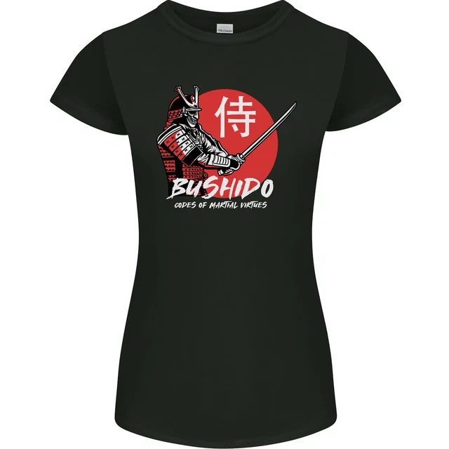 Maglietta Bushido Samurai Warrior Sword Ronin MMA Donna Petite Cut
