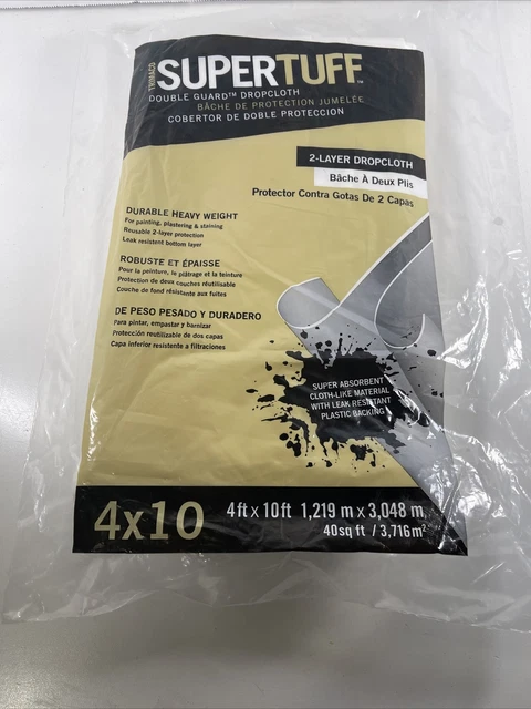 NEW OLD STOCK TRIMACO SUPER TUFF #02602 Drop Cloth 10 ft. L x 4 ft. W