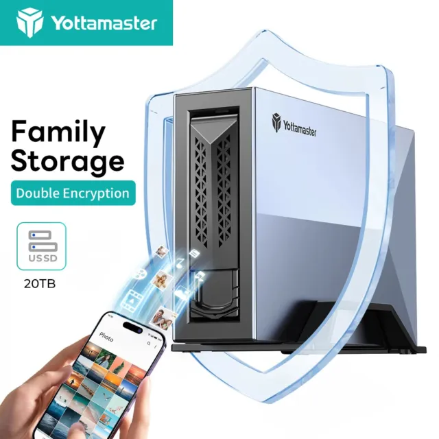 Yottamaster 2.5" 3.5" SATA HDD SSD Enclosure NAS Network Attached Storage 20 TB