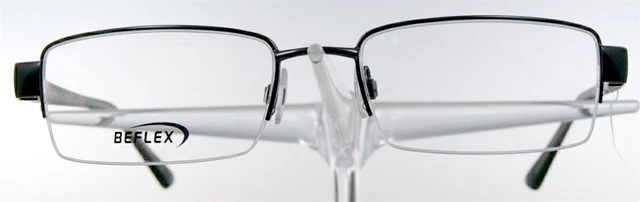 BEFLEX BI7684 Brille Brillengestell Schwarz Halbrand Damen Herren Zeitlos NEU
