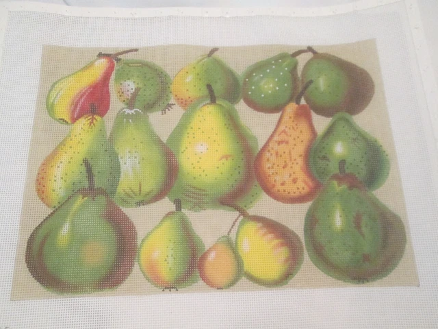 Pears-Melissa Shirley-Handpaintted Needlepoint Canvas