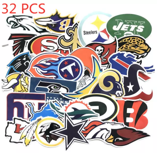 NFL Stickers 32 Football Decals Sticker Set