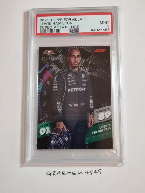 2021 Topps Turbo Attax F1 - Lewis Hamilton - Fire 006/250 - PSA 9