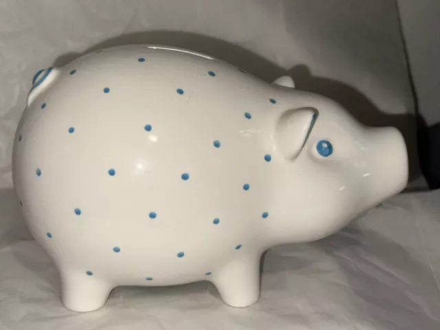 Tiffany & Co Piggy Bank Blue Polka Dot Made In Italy No Box Or Plug