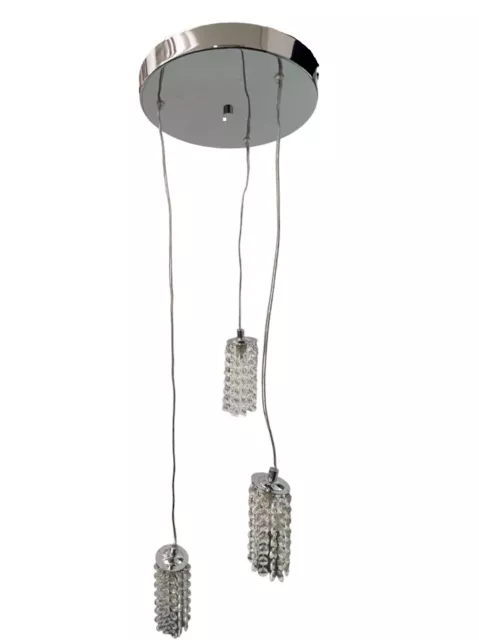 Argos Home Palm Luxe 3 Light Cluster Pendant Ceiling Light Chrome 9217038 R DN8