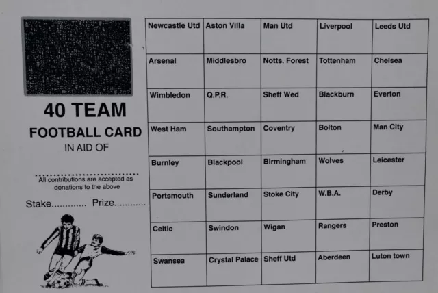 40 football team fundraising scratch cards - 25 or 50 pack