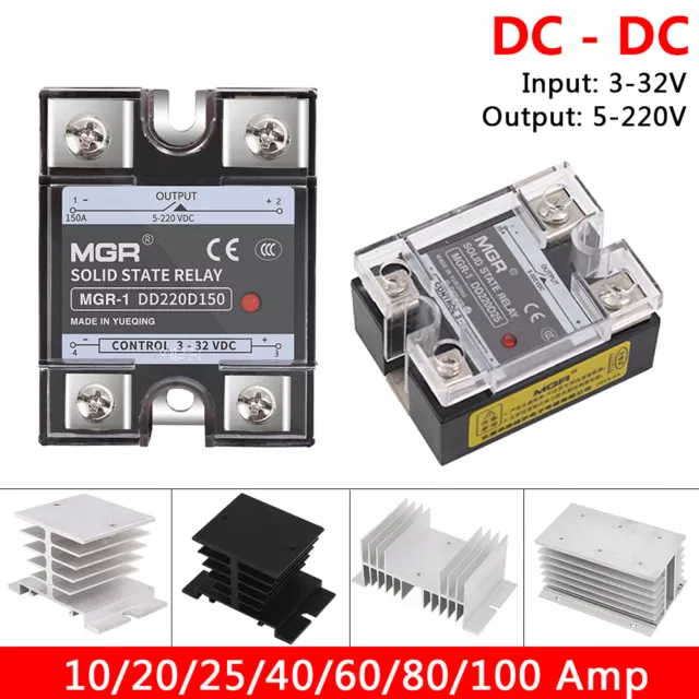 DC-DC Single-phase Solid State Relays SSR 10-100 amp, Input 3-32V, Output 5-220V