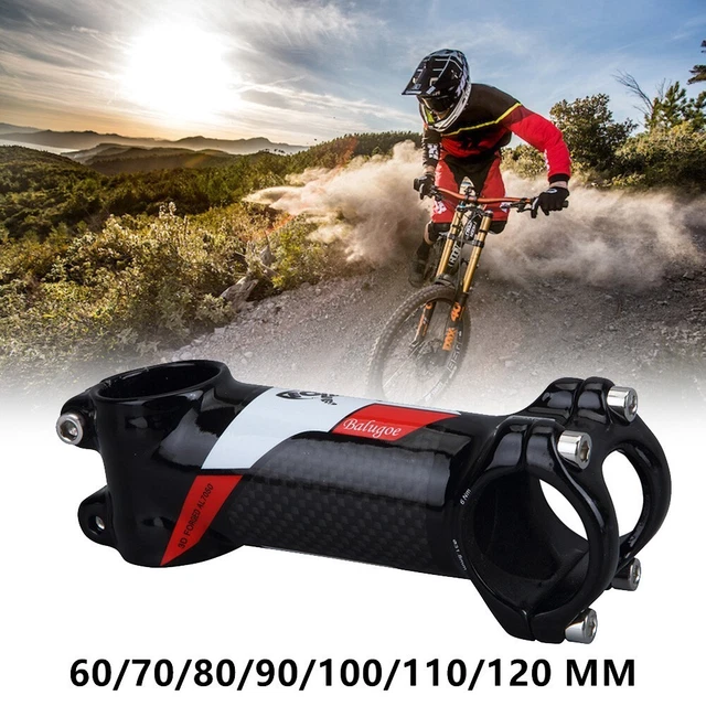 Alfa Pasca Potence VTT Et Route En Carbone 3K Mat – 60 à 120 Mm, Angle 6°, Diamètre Guidon 31,8 Mm, Fourche 28,6 Mm