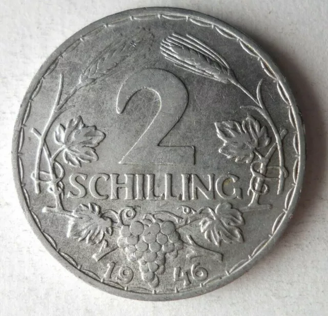 1946 AUSTRIA 2 SCHILLING - Excellent Collectible Coin - FREE SHIP - Bin #164