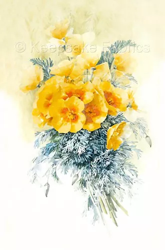 Yellow Flowers Blue Spray Bouquet Quilt Block Multi Szs FrEE ShipPinG WoRld WiDE